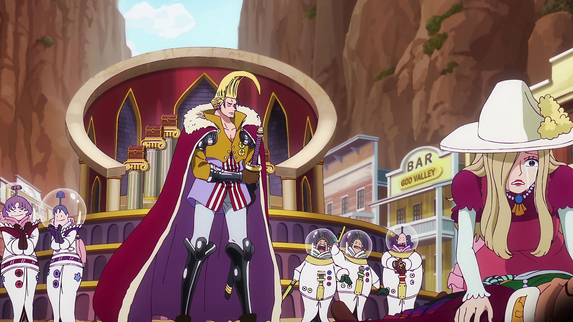 Given Garling's evilness, fans expected him to be clad in dark clothes (Image via Toei Animation)